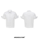 Relaxed Metal Buckle Short-Sleeve Shirt | Unisex - White