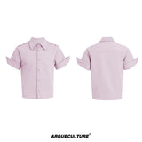 Relaxed Metal Buckle Short-Sleeve Shirt | Unisex - Pink