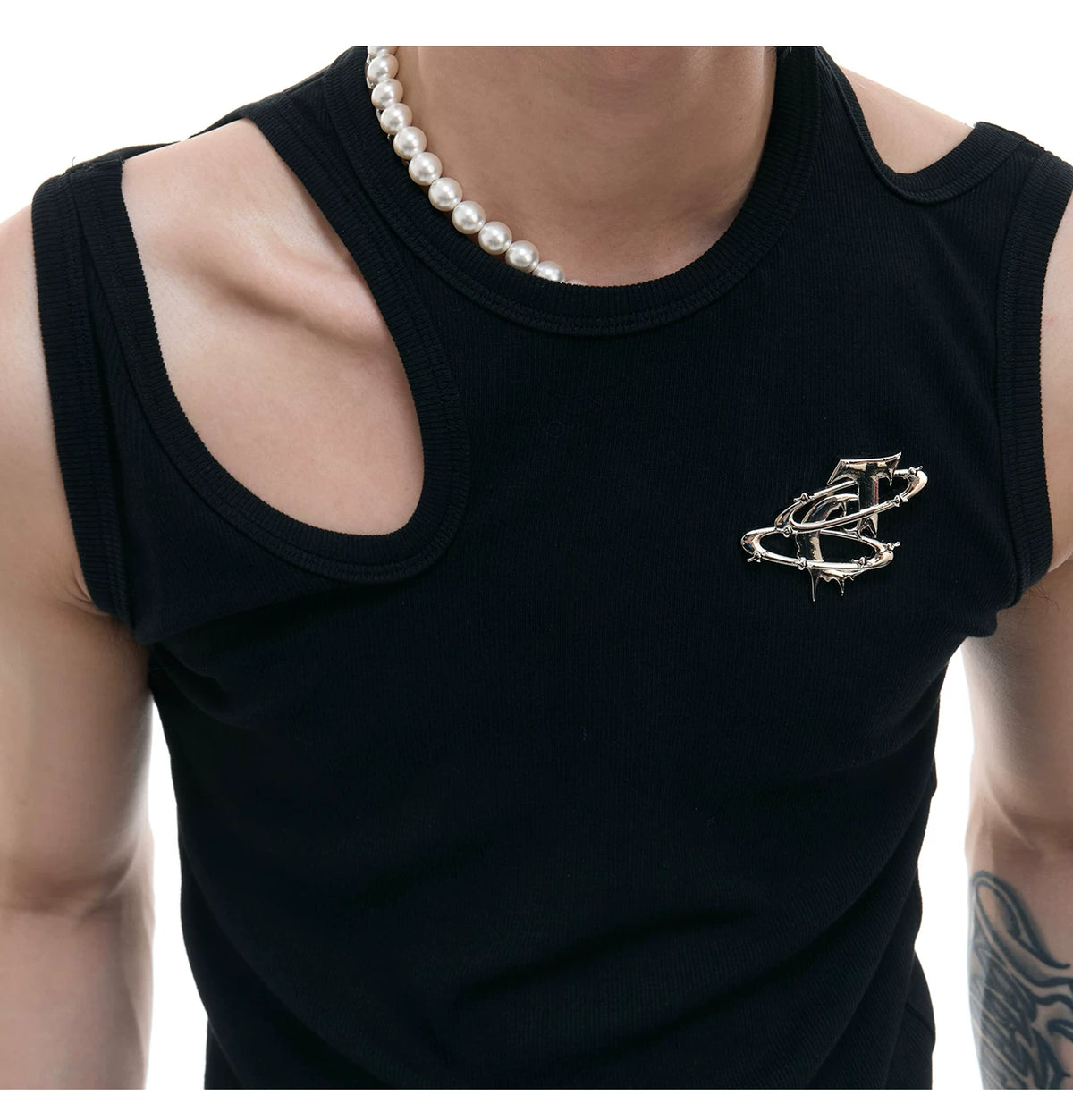 Cutout Metal-Detail Tank Vest | Argue Culture - description image 3
