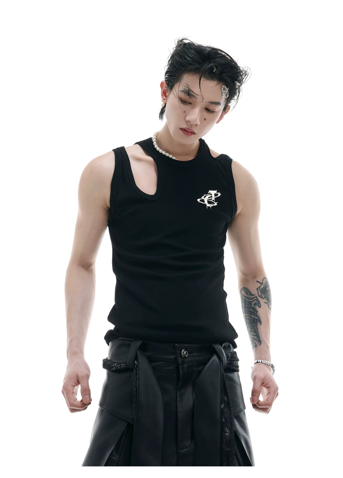 Cutout Metal-Detail Tank Vest | Argue Culture - description image 4