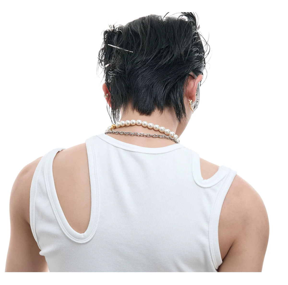 Cutout Metal-Detail Tank Vest | Argue Culture - description image 7