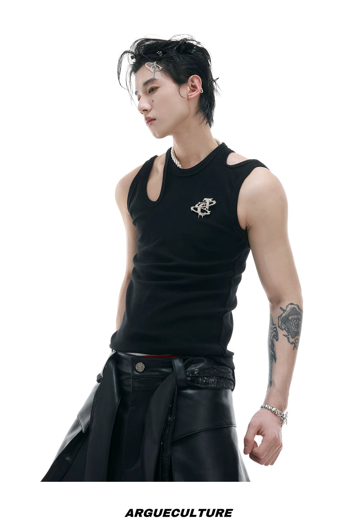 Cutout Metal-Detail Tank Vest | Argue Culture - description image 8