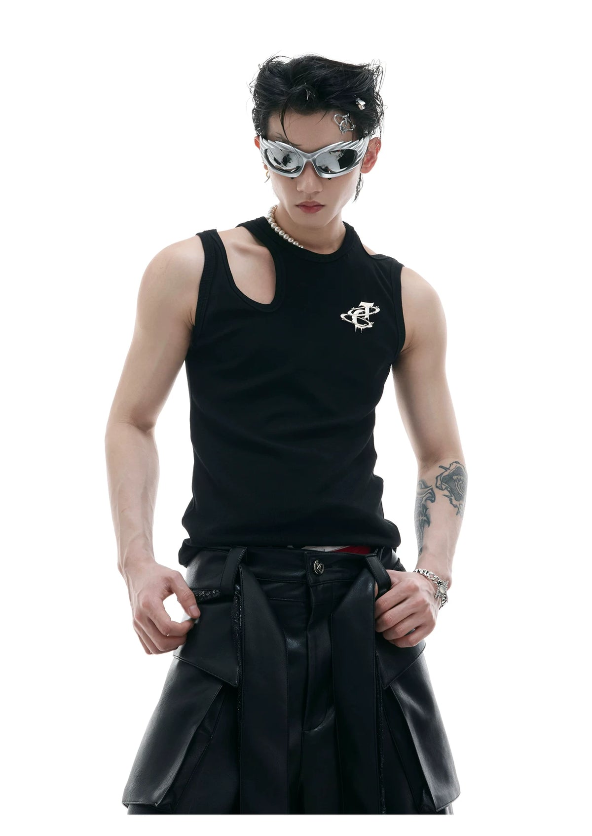 Cutout Metal-Detail Tank Vest | Argue Culture - description image 9