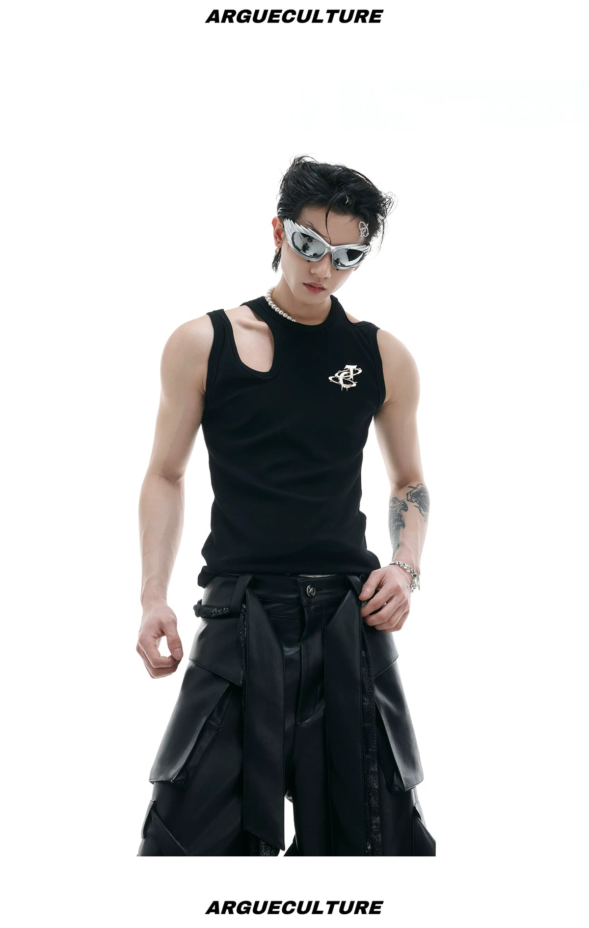 Cutout Metal-Detail Tank Vest | Argue Culture - description image 10
