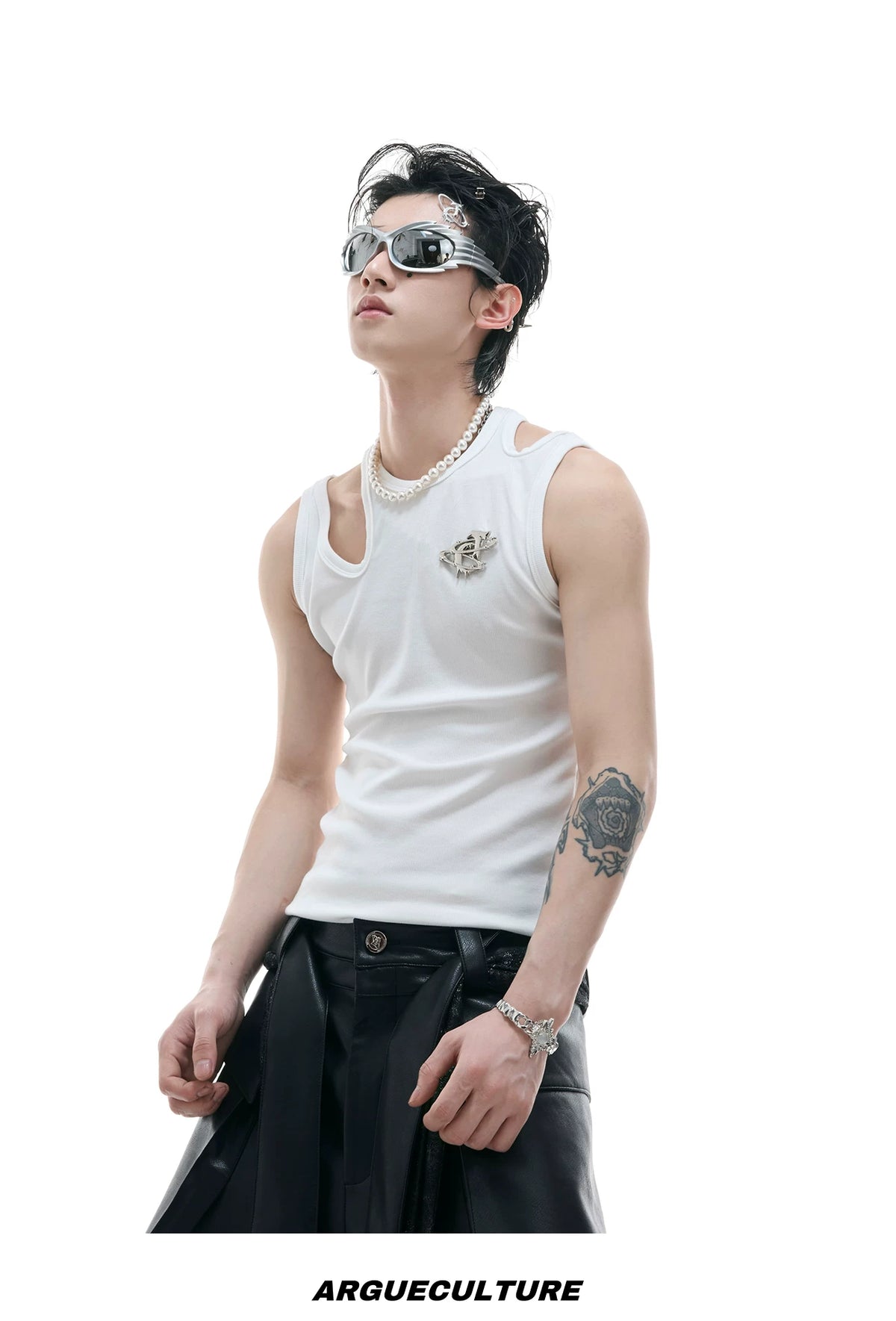 Cutout Metal-Detail Tank Vest | Argue Culture - description image 14