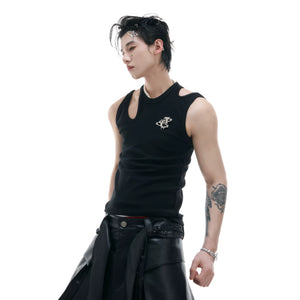 Cutout Metal-Detail Tank Vest | Argue Culture - main image 1