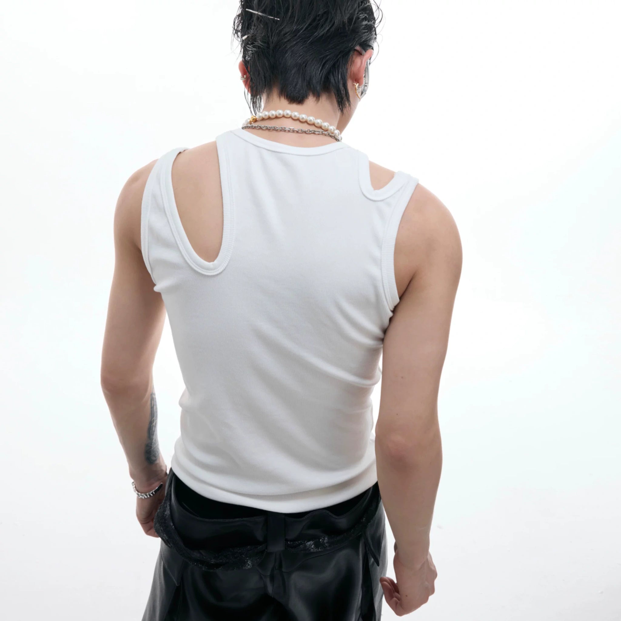Cutout Metal-Detail Tank Vest | Argue Culture - main image 4