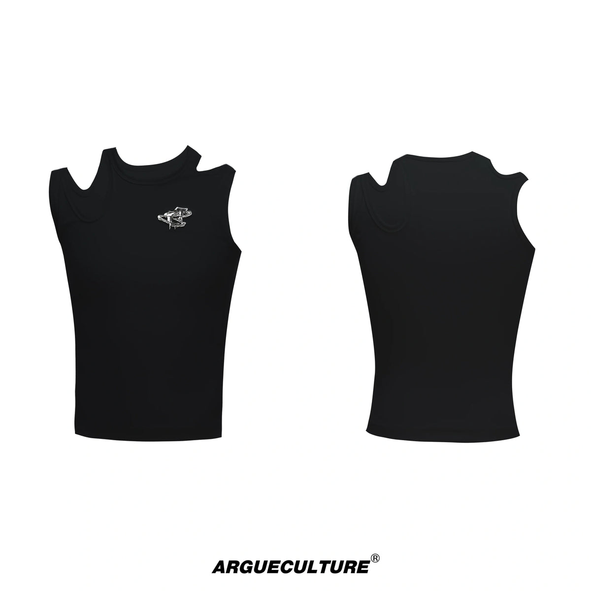 Cutout Metal-Detail Tank Vest | Argue Culture - Black Vest