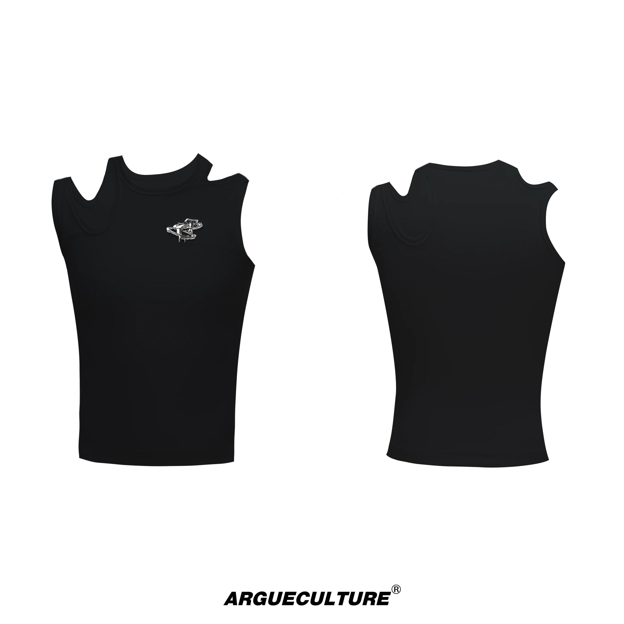 Cutout Metal-Detail Tank Vest | Argue Culture - Black Vest