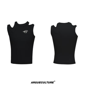 Cutout Metal-Detail Tank Vest | Argue Culture - Black Vest