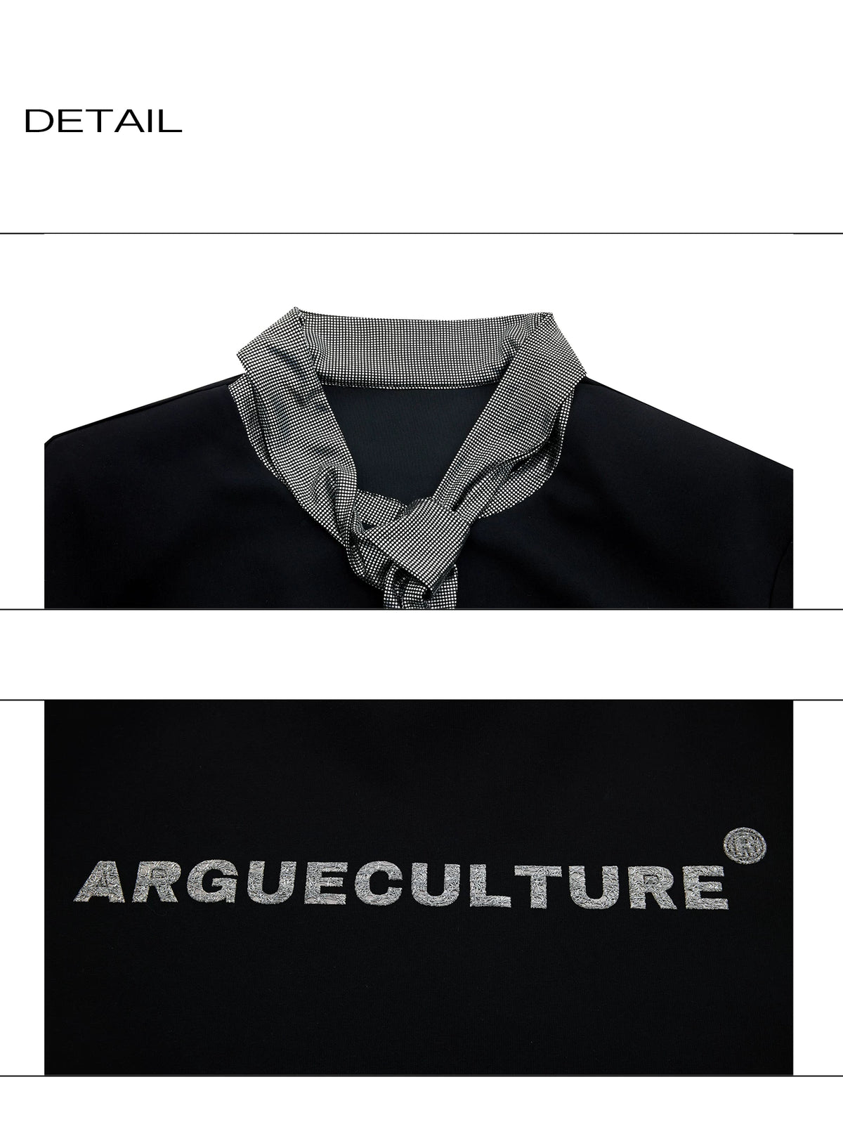 Metallic Tie Graphic T-Shirt | Relaxed Cotton Tee - description image 15