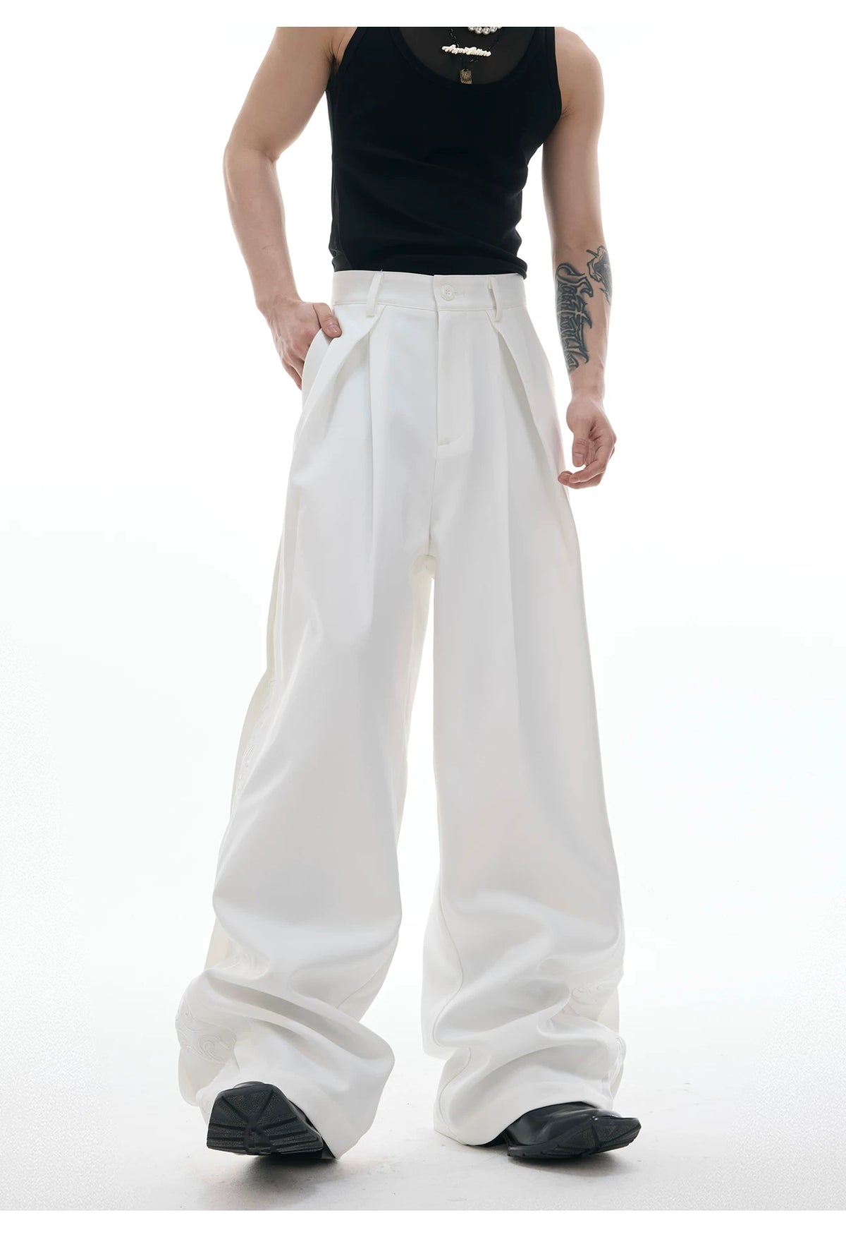 Relaxed Wide-Leg Embroidered Trousers | Avant-Garde - description image 6