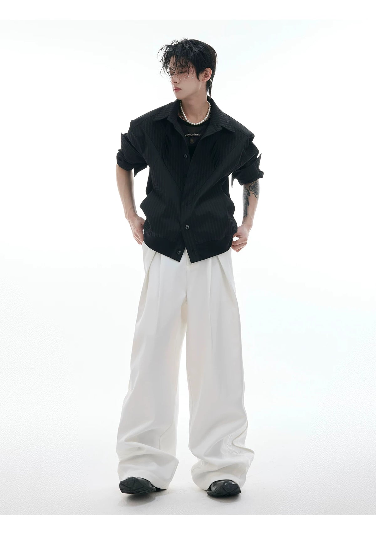 Relaxed Wide-Leg Embroidered Trousers | Avant-Garde - description image 7