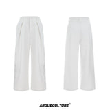 Relaxed Wide-Leg Embroidered Trousers | Avant-Garde - White Trousers