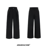 Relaxed Wide-Leg Embroidered Trousers | Avant-Garde - Black Trousers