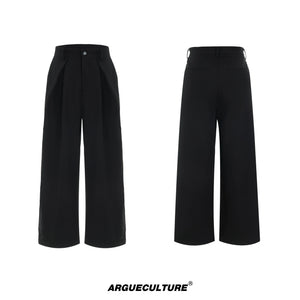 Relaxed Wide-Leg Embroidered Trousers | Avant-Garde - Black Trousers