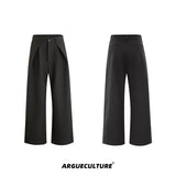 Relaxed Wide-Leg Embroidered Trousers | Avant-Garde - Dark Gray Trousers
