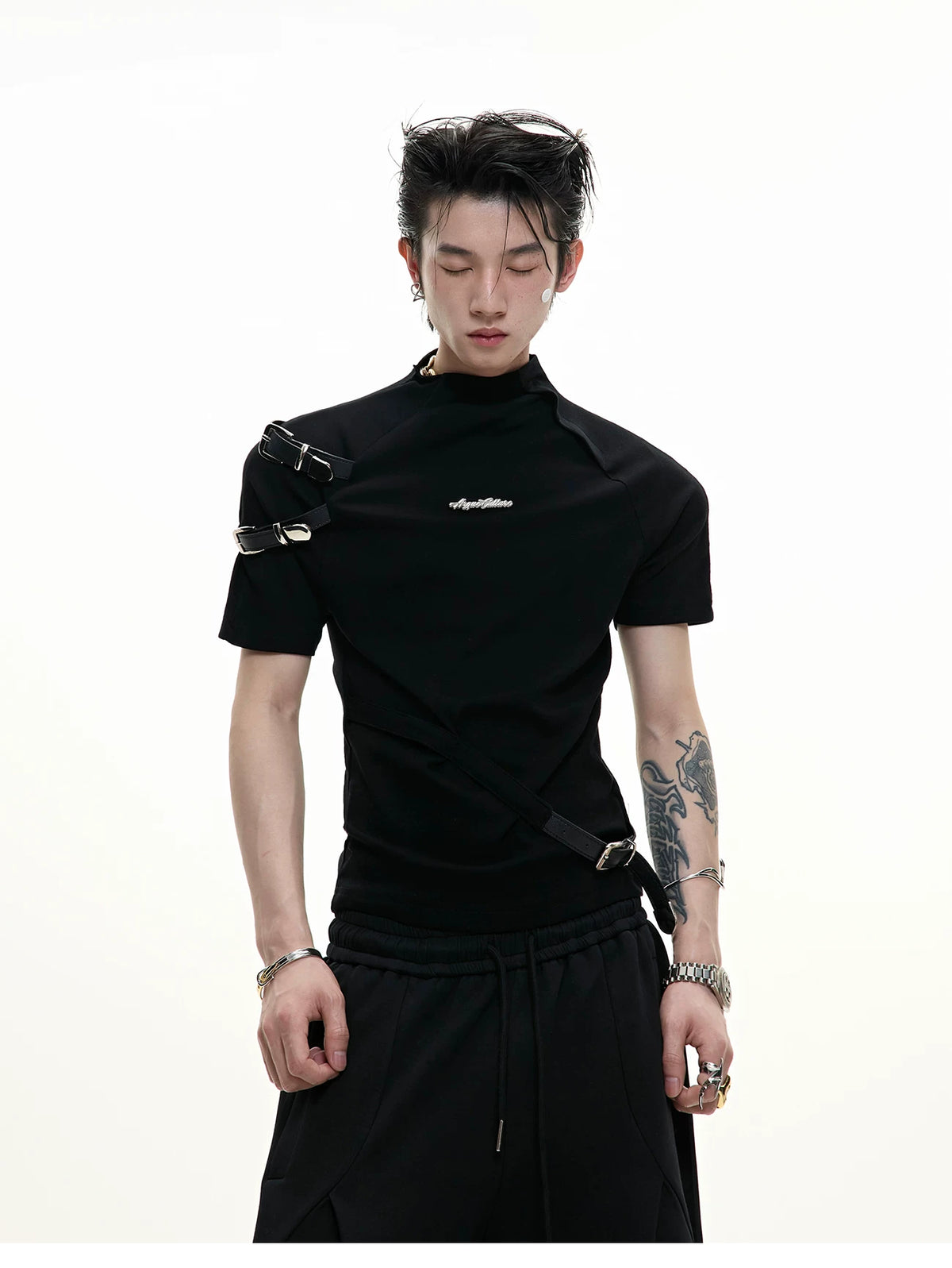 Cotton Letter Graphic T-Shirt | Relaxed Streetwear - description image 1