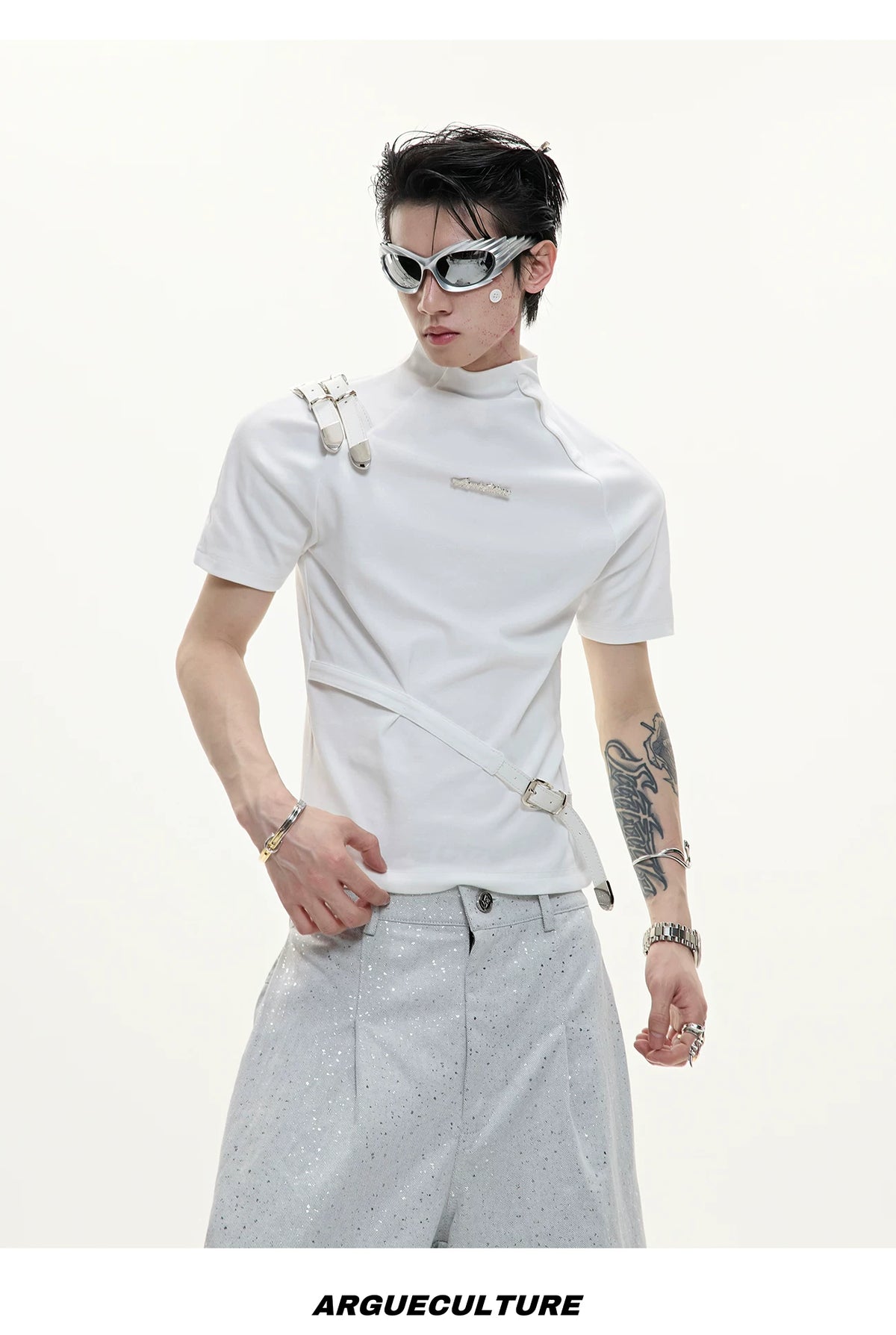 Cotton Letter Graphic T-Shirt | Relaxed Streetwear - description image 11