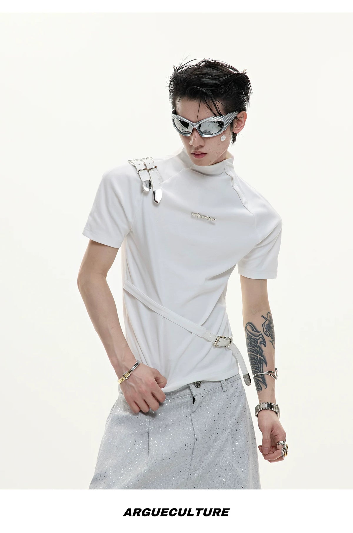 Cotton Letter Graphic T-Shirt | Relaxed Streetwear - description image 13