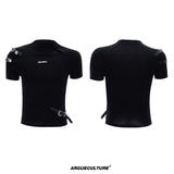 Cotton Letter Graphic T-Shirt | Relaxed Streetwear - Black