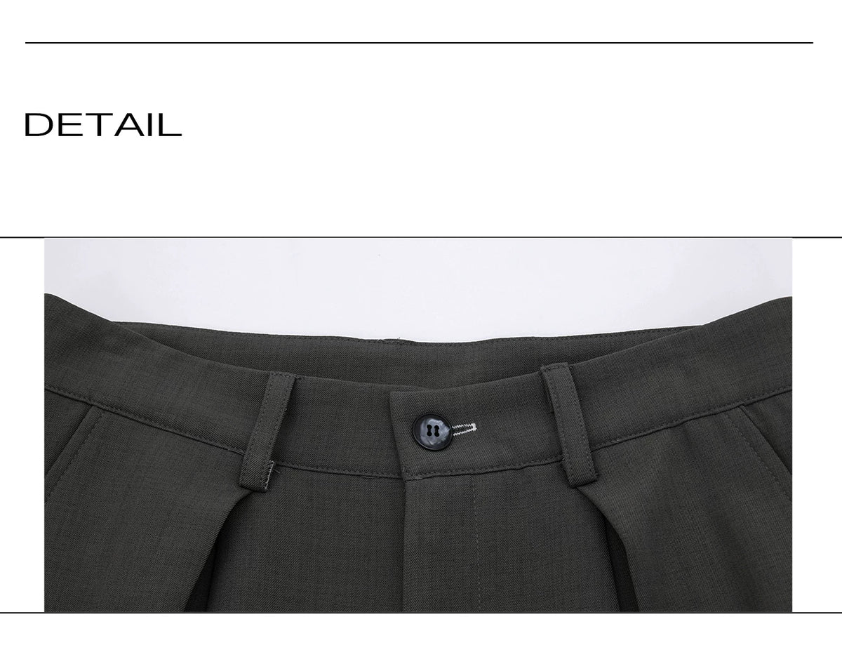 Embroidered Pleated Wide-Leg Trousers | Relaxed Fit - description image 13