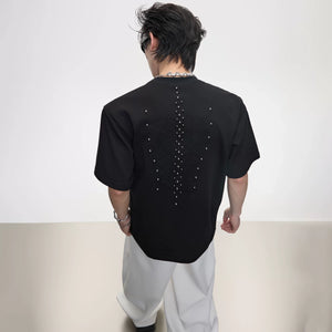 Slim-Fit Cotton Snake-Eye Spine Studded T-Shirt - main image 3