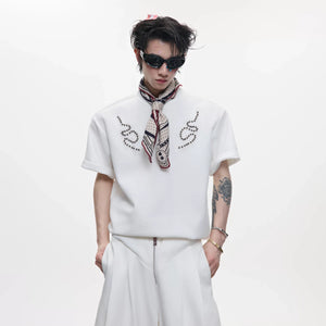 Slim-Fit Cotton Snake-Eye Spine Studded T-Shirt - main image 4
