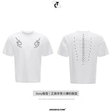 Slim-Fit Cotton Snake-Eye Spine Studded T-Shirt - White