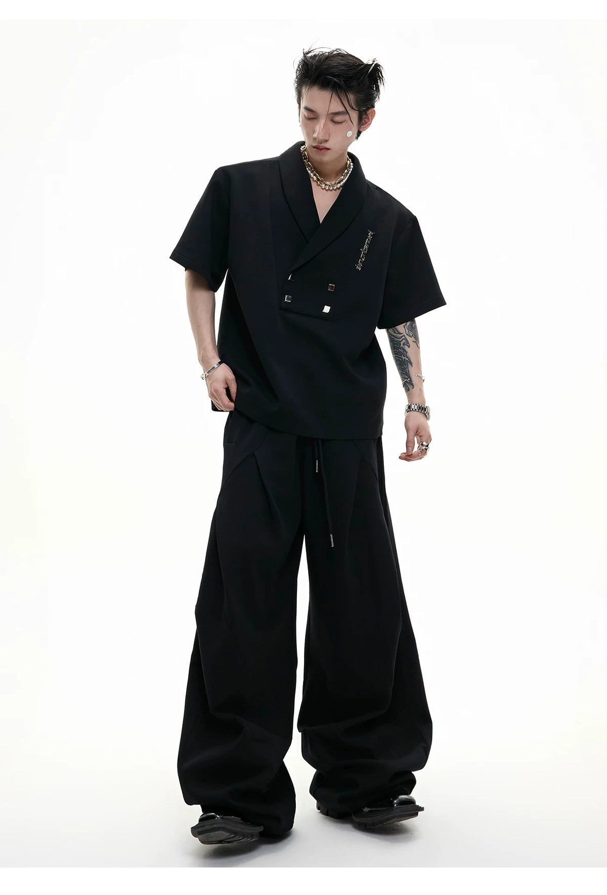 V-Neck Structured Shirt and Trouser Set | Avant-Garde - description image 6