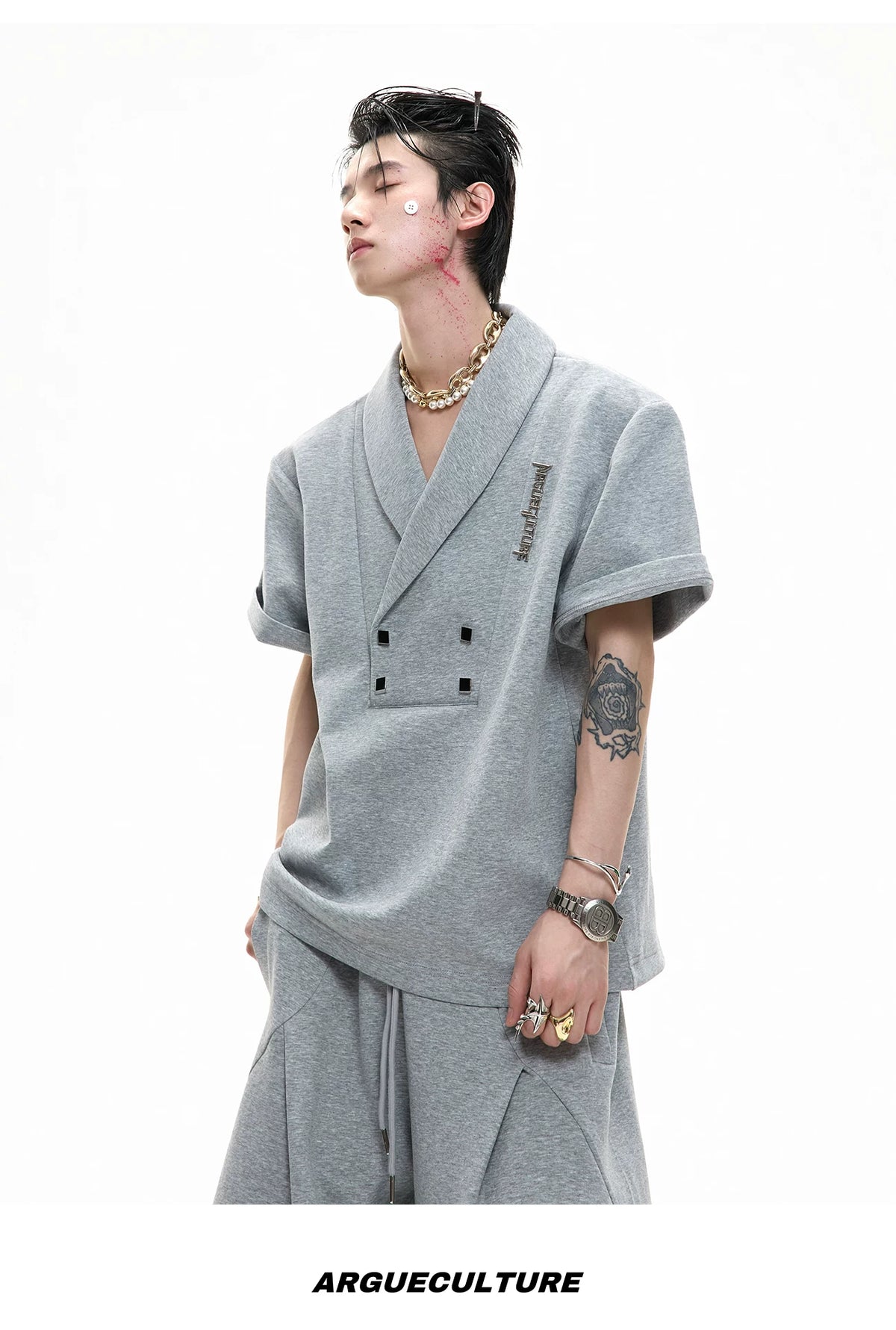 V-Neck Structured Shirt and Trouser Set | Avant-Garde - description image 9