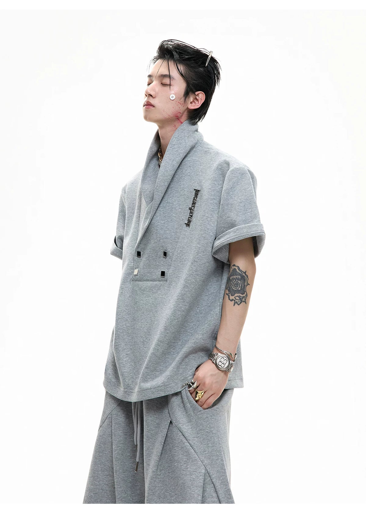 V-Neck Structured Shirt and Trouser Set | Avant-Garde - description image 10