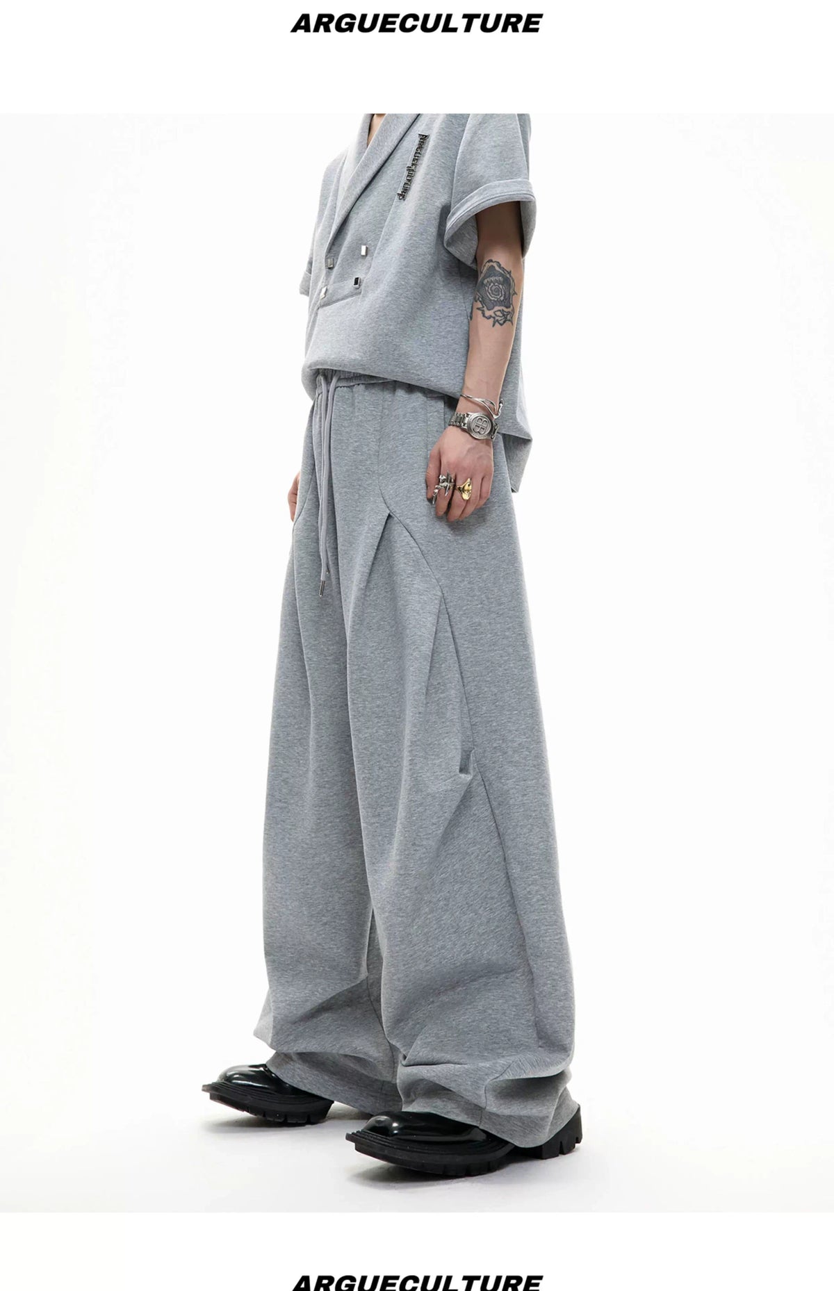 V-Neck Structured Shirt and Trouser Set | Avant-Garde - description image 11