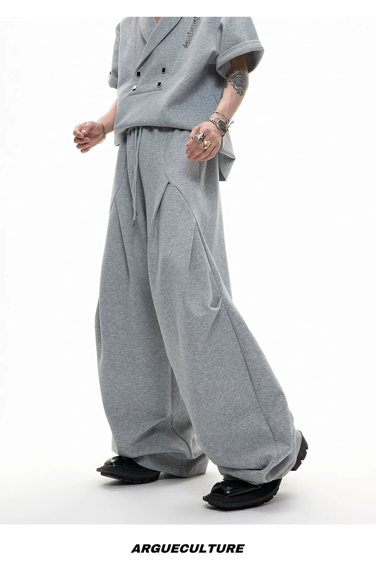V-Neck Structured Shirt and Trouser Set | Avant-Garde - description image 13