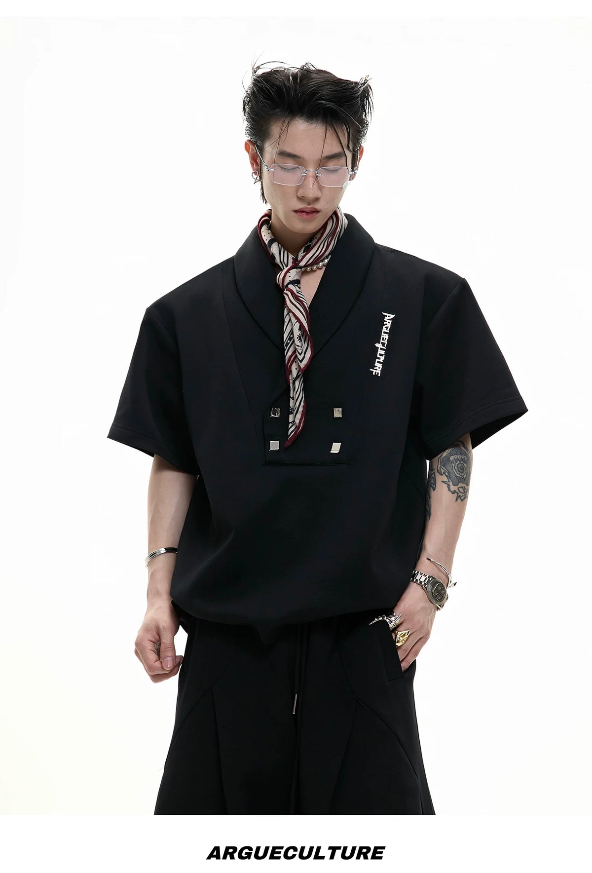 V-Neck Structured Shirt and Trouser Set | Avant-Garde - description image 16