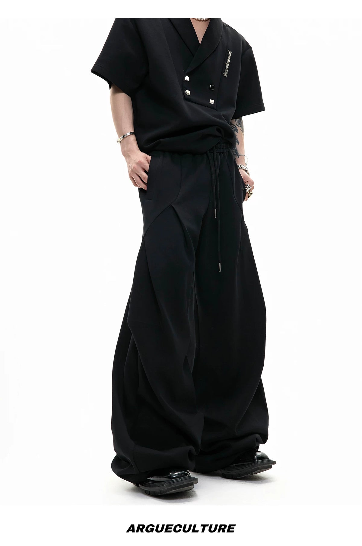 V-Neck Structured Shirt and Trouser Set | Avant-Garde - description image 17