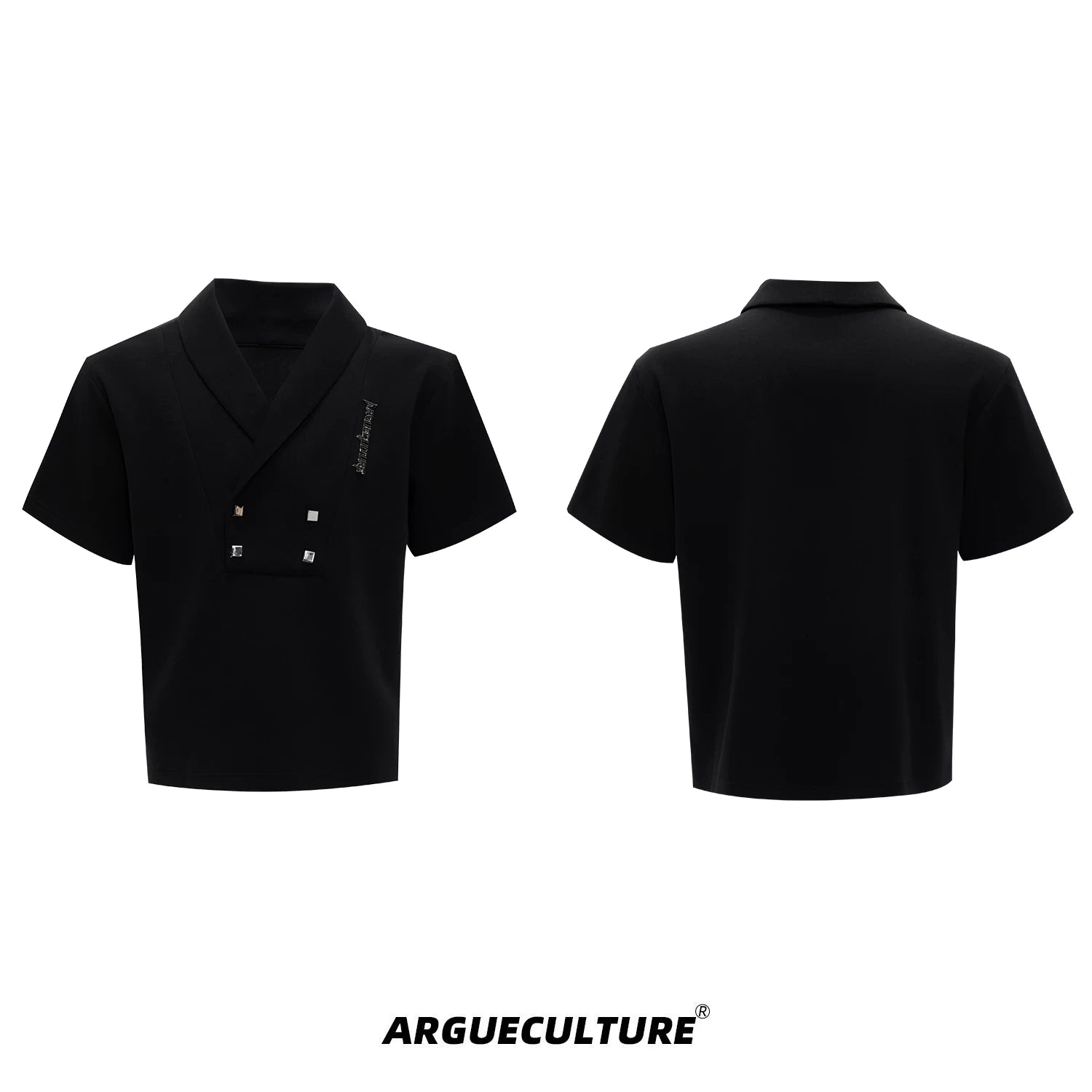 V-Neck Structured Shirt and Trouser Set | Avant-Garde - Charcoal Black Jacket