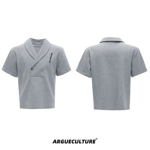 V-Neck Structured Shirt and Trouser Set | Avant-Garde - Charcoal Gray Jacket