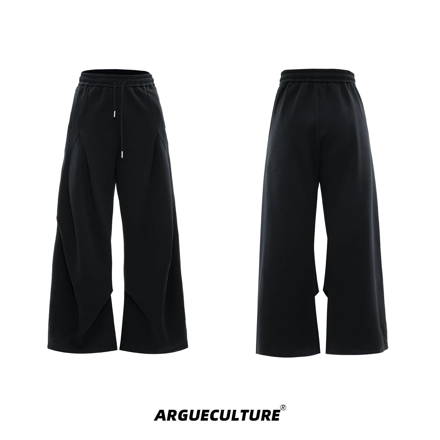 V-Neck Structured Shirt and Trouser Set | Avant-Garde - Charcoal Black Pants