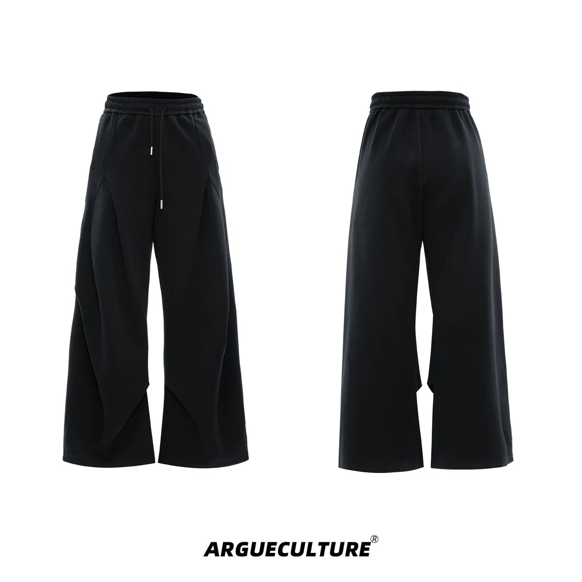 V-Neck Structured Shirt and Trouser Set | Avant-Garde - Charcoal Black Pants