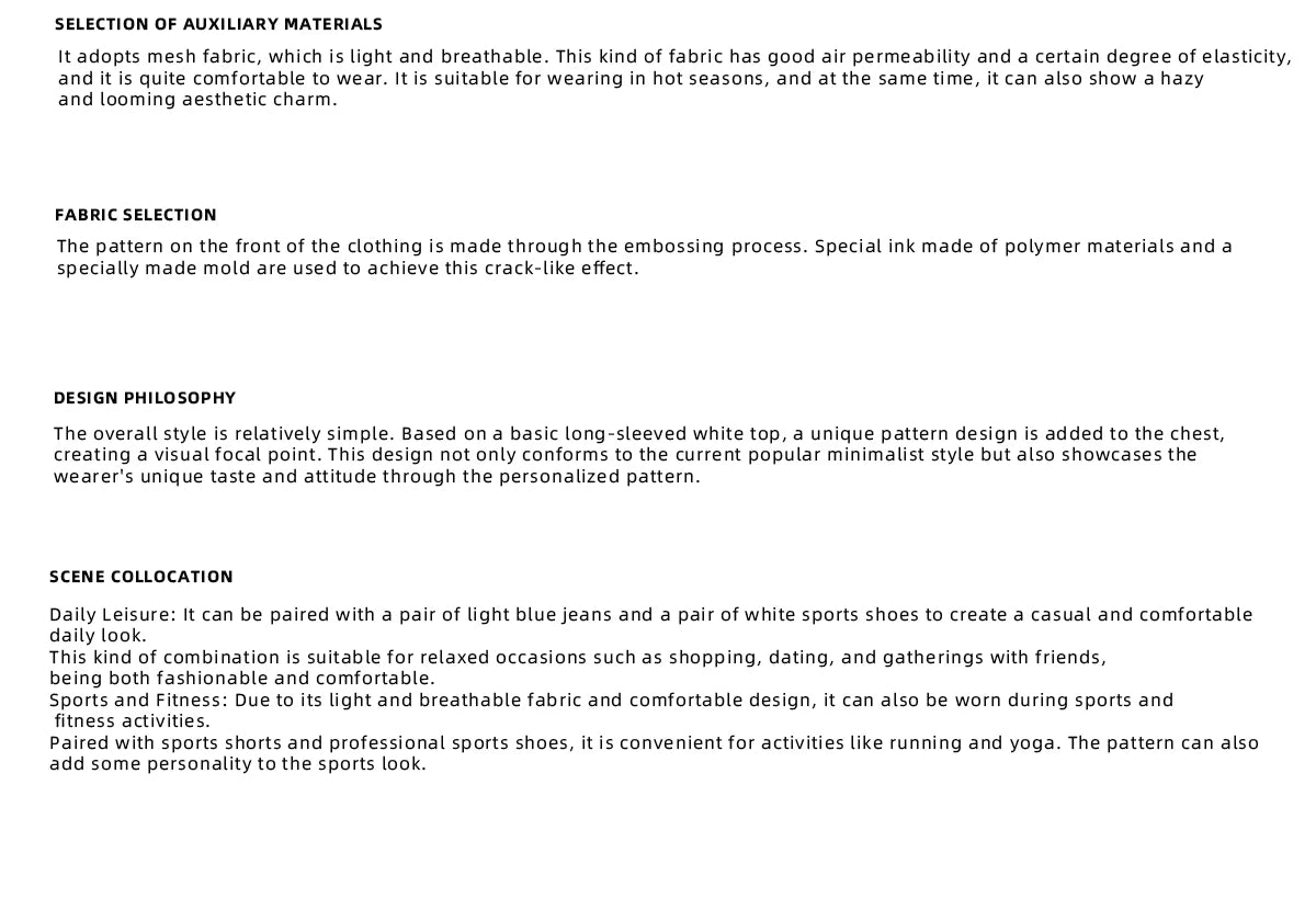 Embossed Mesh Long-Sleeve Tee in Polyester Blend - description image 1