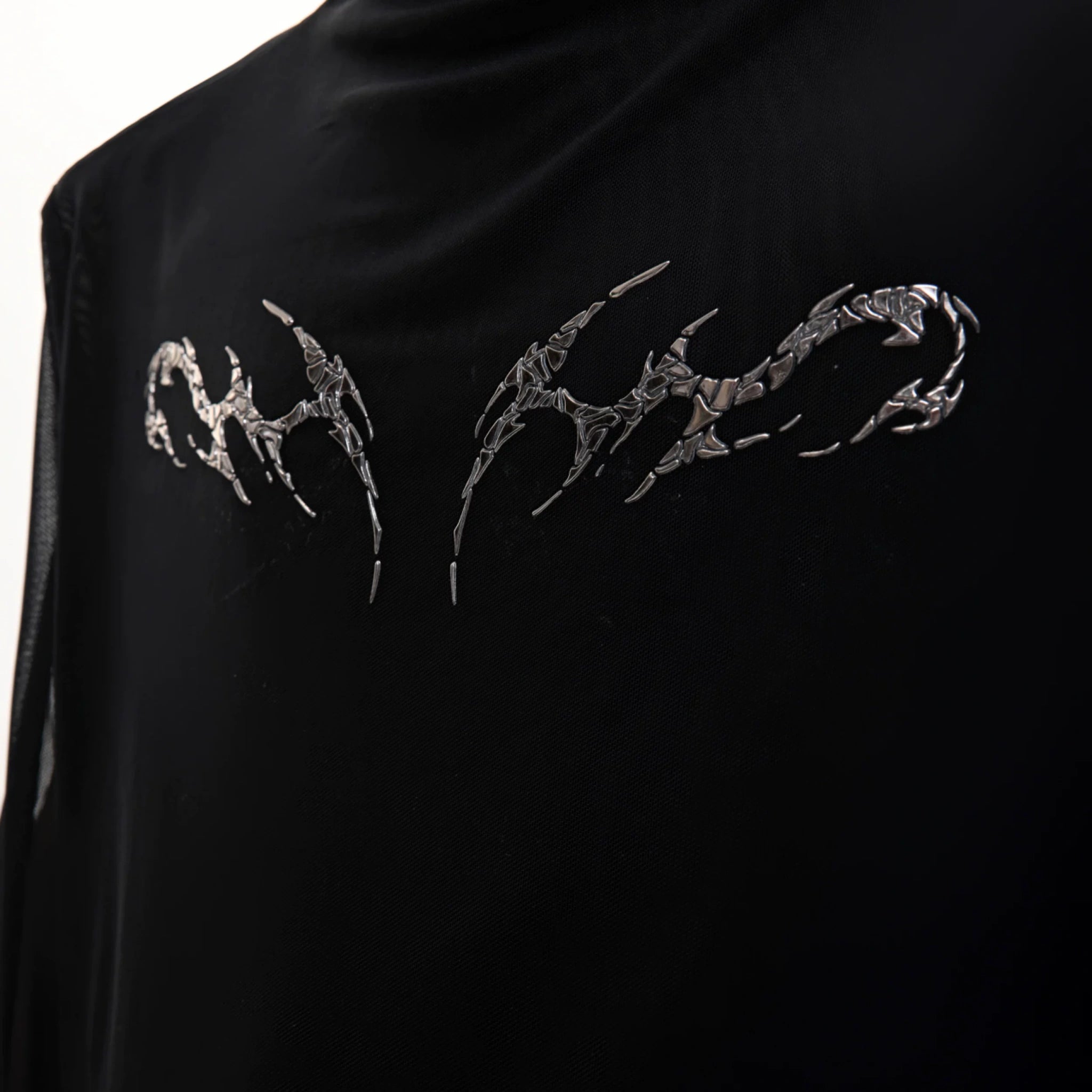 Embossed Mesh Long-Sleeve Tee in Polyester Blend - main image 4