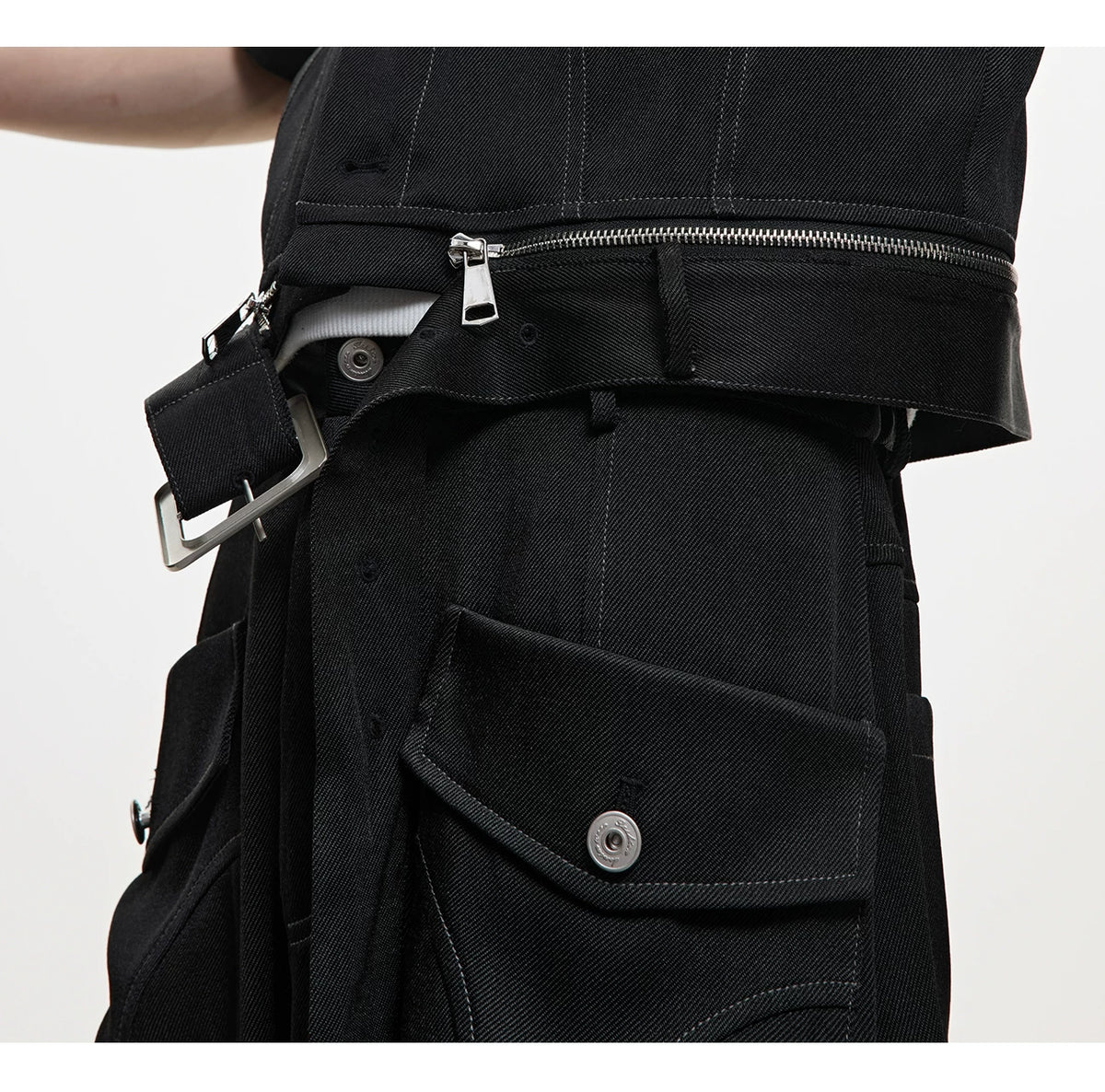 Pearl-Trimmed Distressed Denim Separates | Short Sleeve - description image 8