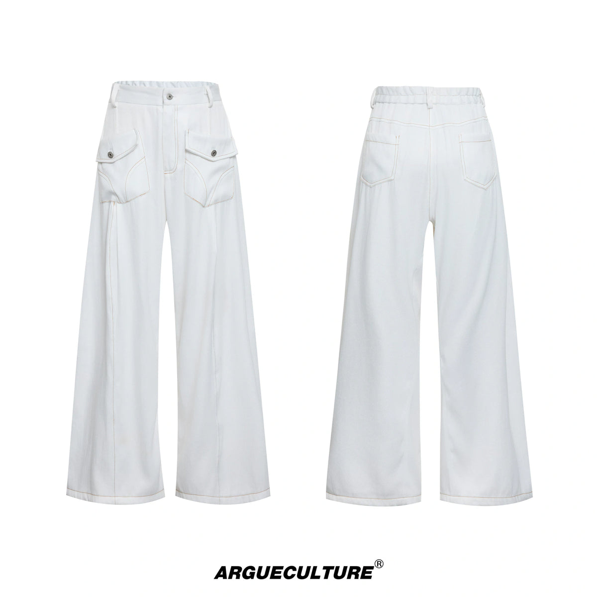 Pearl-Trimmed Distressed Denim Separates | Short Sleeve - White Bottoms