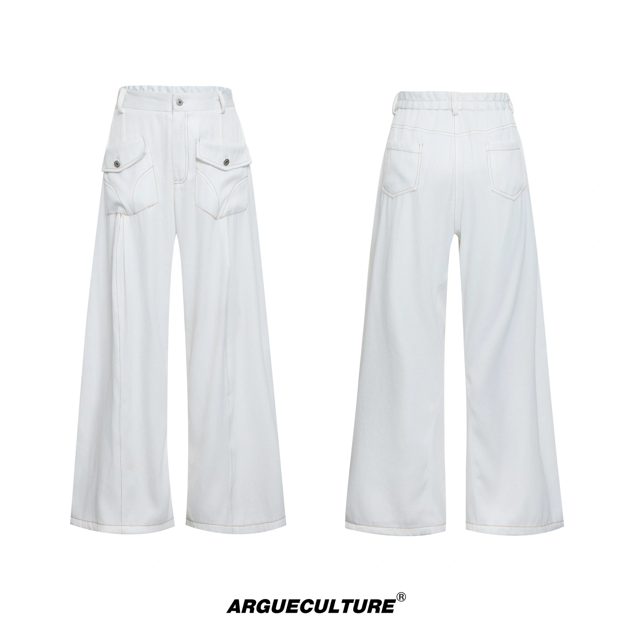 Pearl-Trimmed Distressed Denim Separates | Short Sleeve - White Bottoms