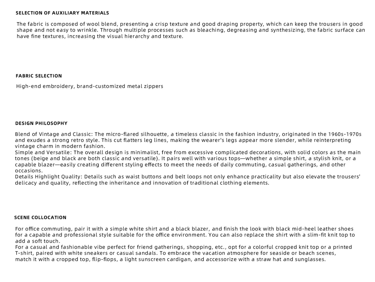 Micro-Flare Wool-Blend Trousers | Argue Culture - description image 1