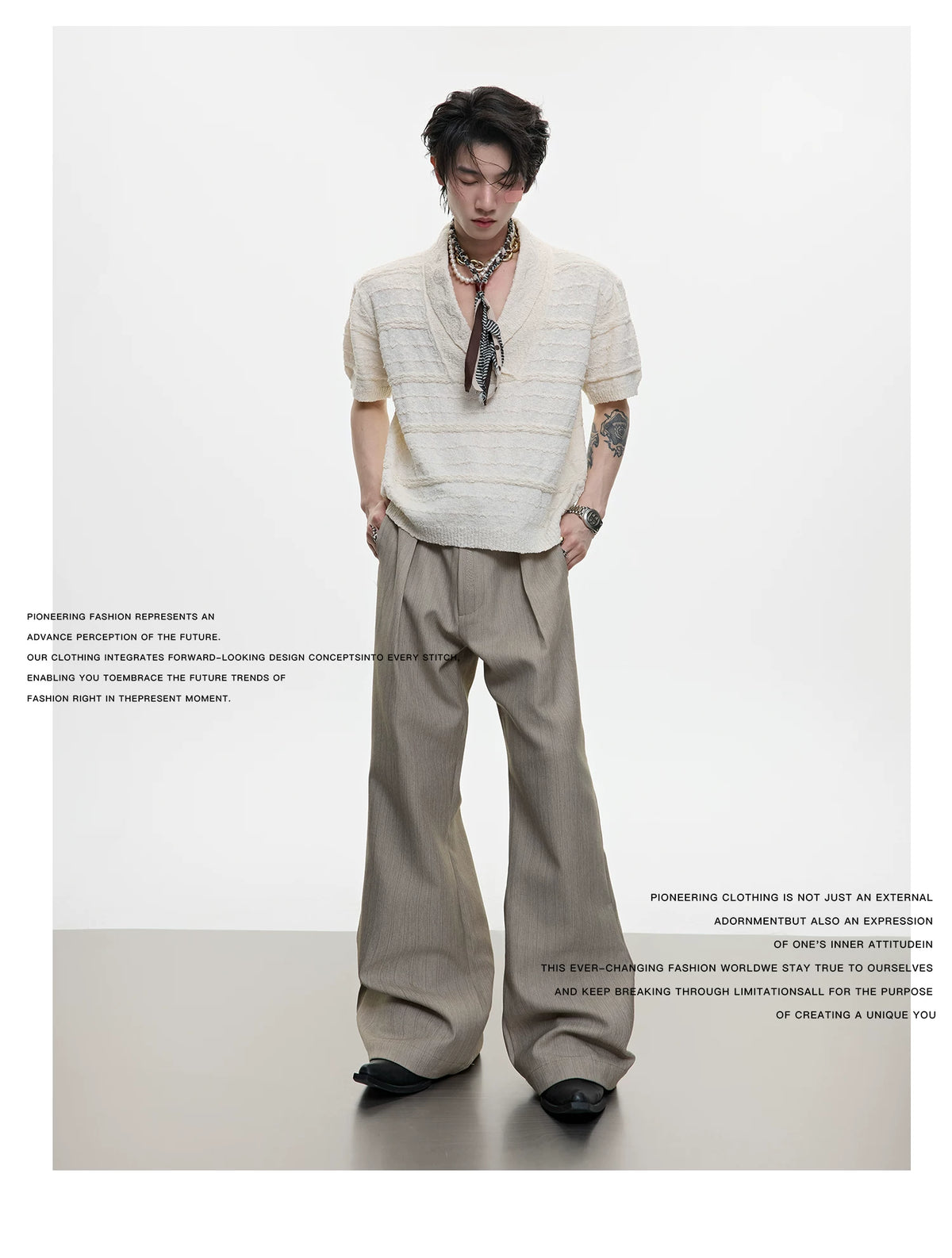 Micro-Flare Wool-Blend Trousers | Argue Culture - description image 2