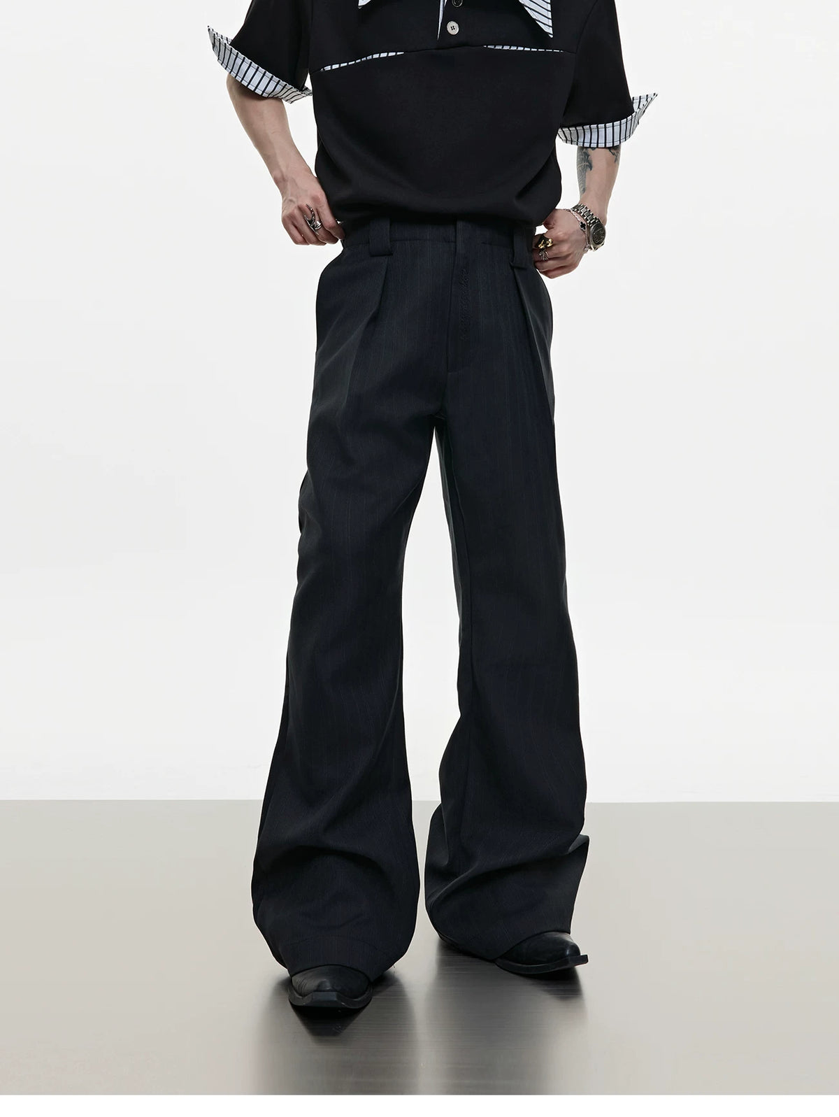 Micro-Flare Wool-Blend Trousers | Argue Culture - description image 3
