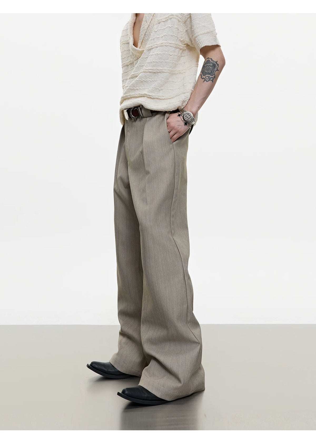 Micro-Flare Wool-Blend Trousers | Argue Culture - description image 5