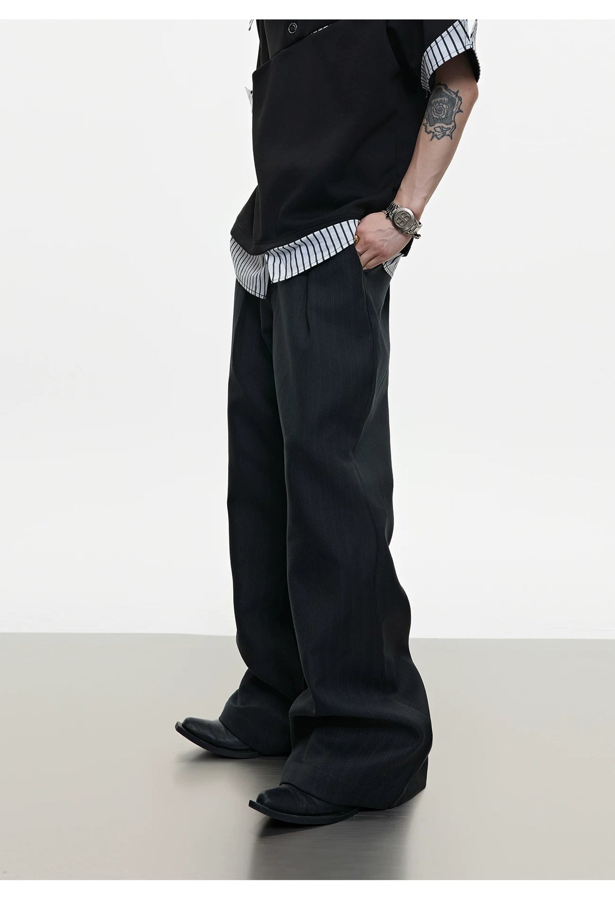 Micro-Flare Wool-Blend Trousers | Argue Culture - description image 6